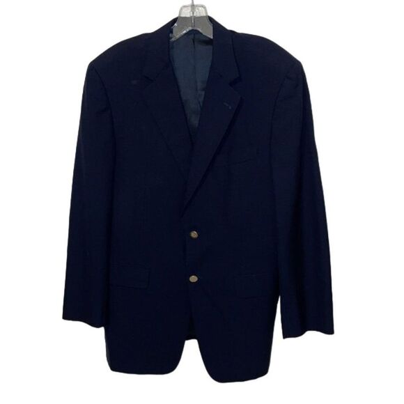 Burberry London Navy Blue Wool Blazer Jacket Mens Size 40R #YBC1 - Picture 1 of 11